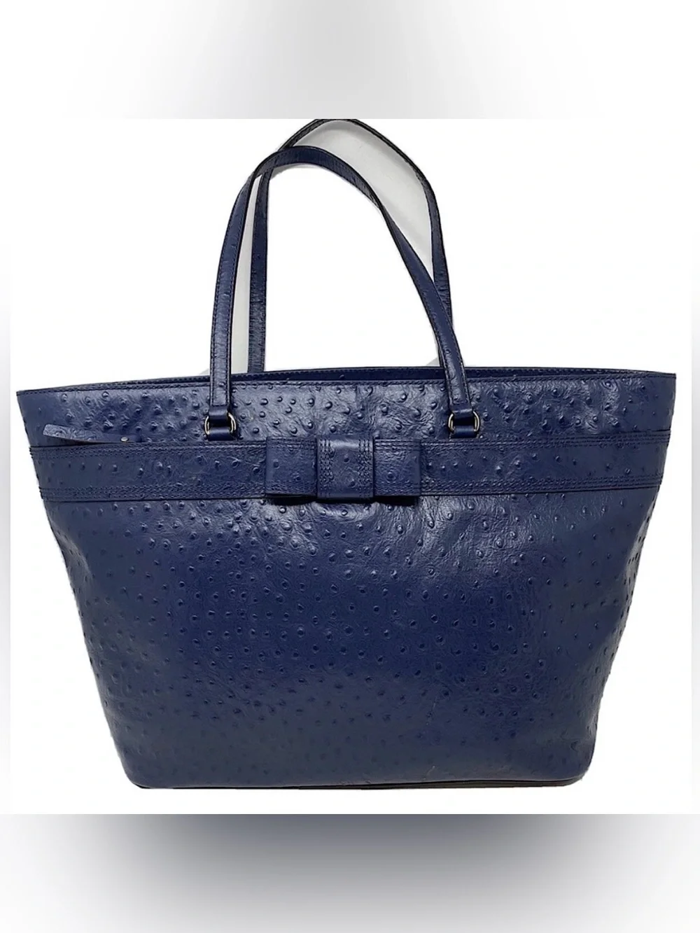 Kate Spade Navy Ostrich Harmony Valencia Road Embossed Large Travel Tote Bag